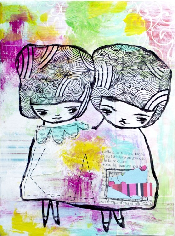 Two Of Us - Original Mixed Media Painting