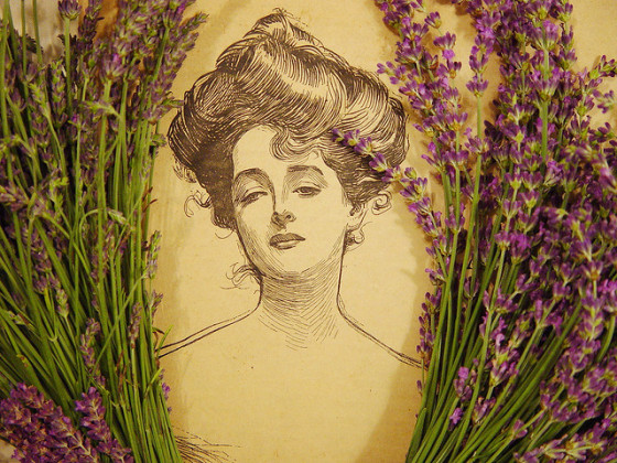 Lavender Woman Vintage Illustration