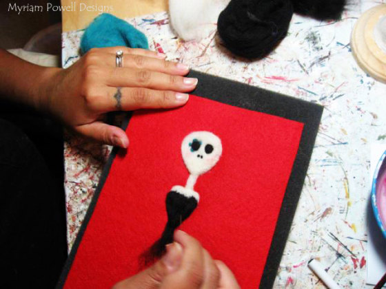 Myriam Powell Working On A Felted Art Piece