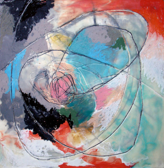 Boom Encaustic Art by Ashley Mask