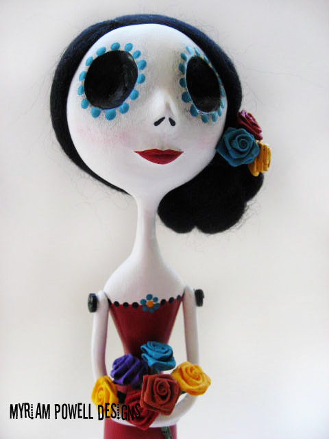 Day of the Dead Doll - Dia de los muertos - Art Doll - Made to Order - Myriam Powell Designs