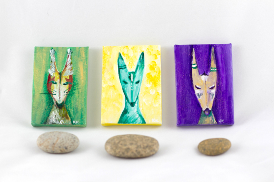 Three Joyling Mini Paintings by Kimberly Kling