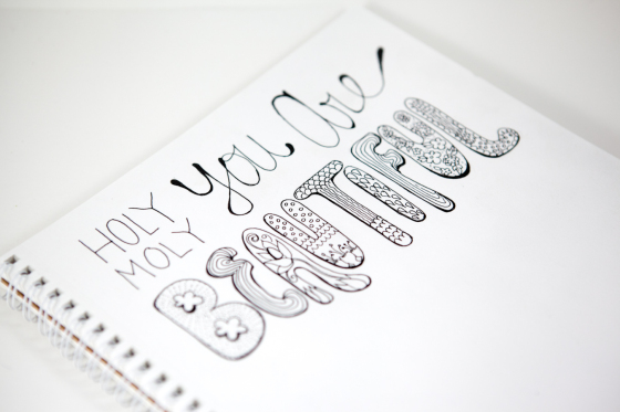 Holy Moly You Are Beautiful Hand Lettered Illustration by Kimberly Kling Joyful Roots