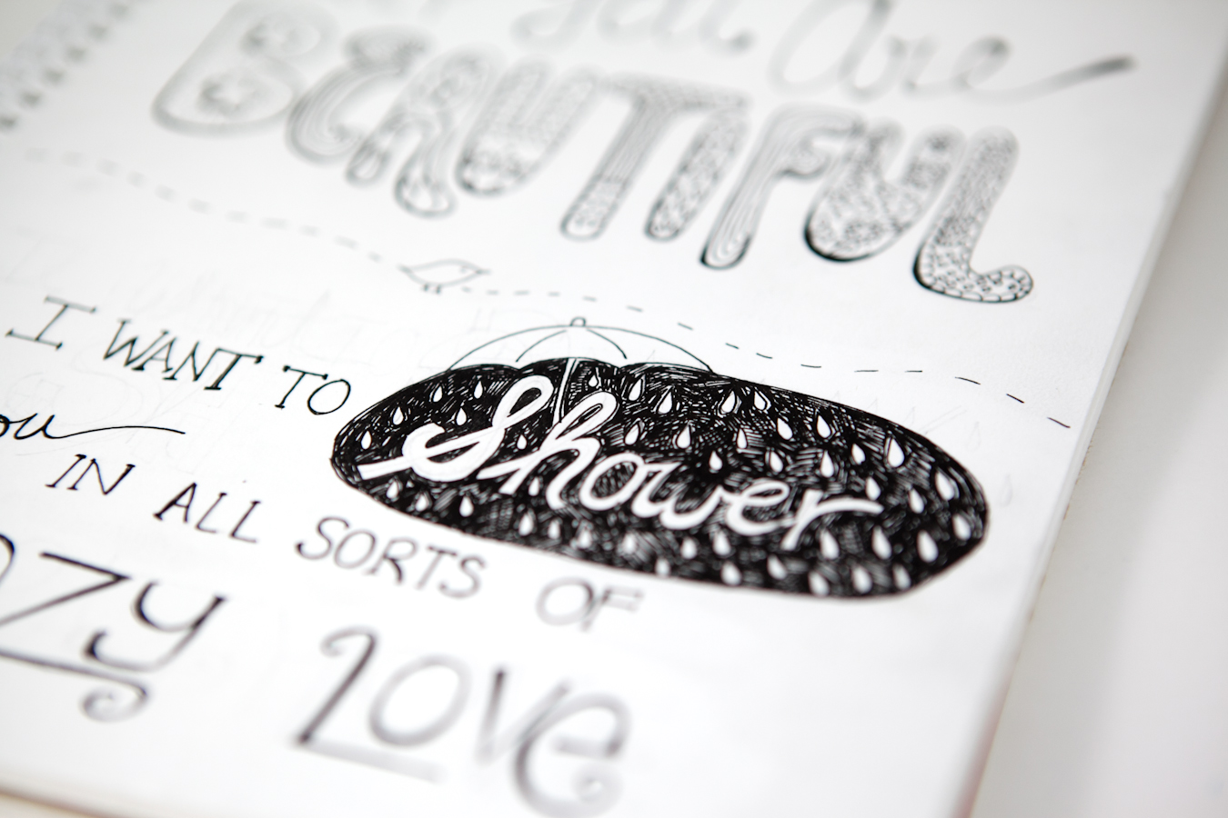 I Want To Shower You With Crazy Love Hand Lettered Illustration by Kimberly Kling Joyful Roots