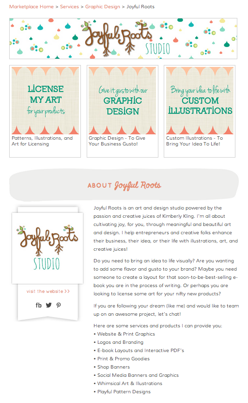 Joyful Roots Vendor Oh My Handmade Marketplace