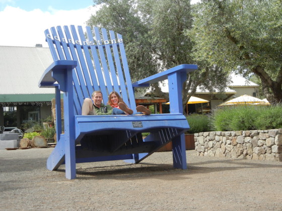 The big blue chair in Sonoma.