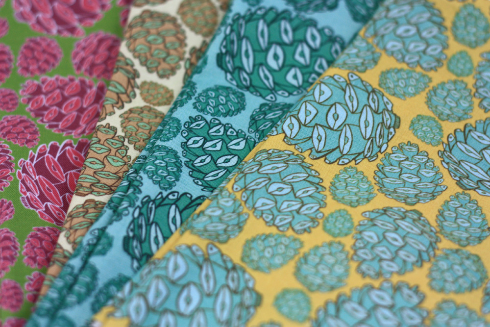 Retro Pinecones Fabric Collection