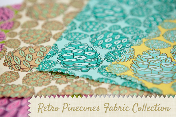 Retro Pinecone Fabric Collection Fabric Wallpaper Spoonflower Pattern Nature Woodland 