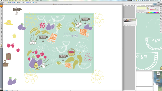 Farmer's Market Pattern Work in Progress Spoonflower Contest