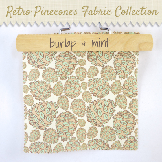 burlap mint retro pinecones pinecones woodland nature spoonflower wallpaper wrapping paper