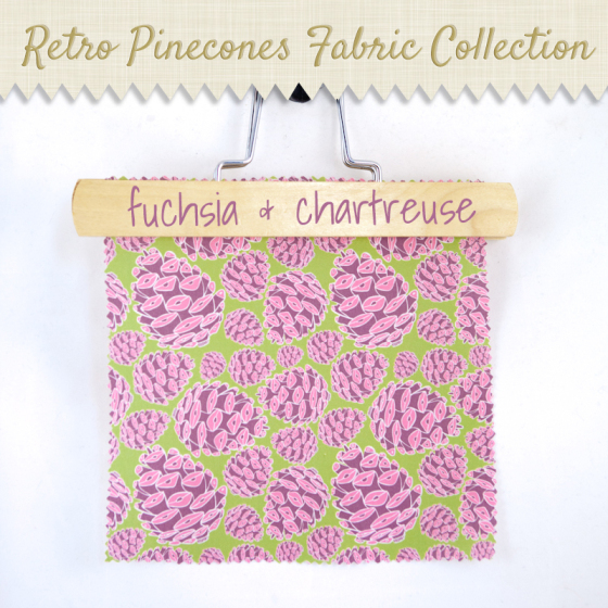 fuchsia chartreuse retro pinecones pinecones woodland nature spoonflower wallpaper wrapping paper