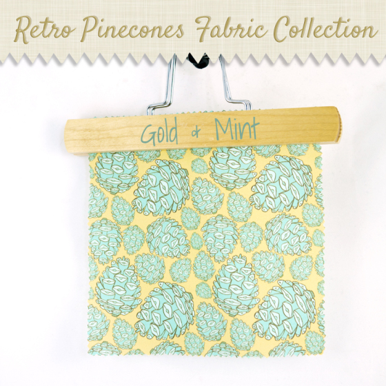 gold mint retro pinecones pinecones woodland nature spoonflower wallpaper wrapping paper