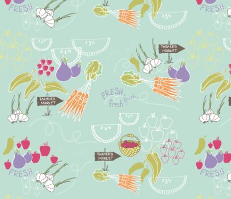 Farmer's Market Fabric Pattern Spoonflower