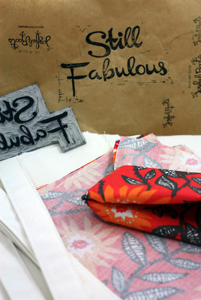 Still Fabulous Stamp & Prepped Fabric