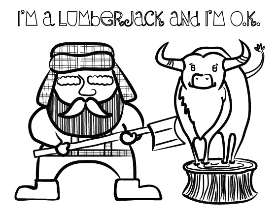 Free Lumberjack Coloring Page