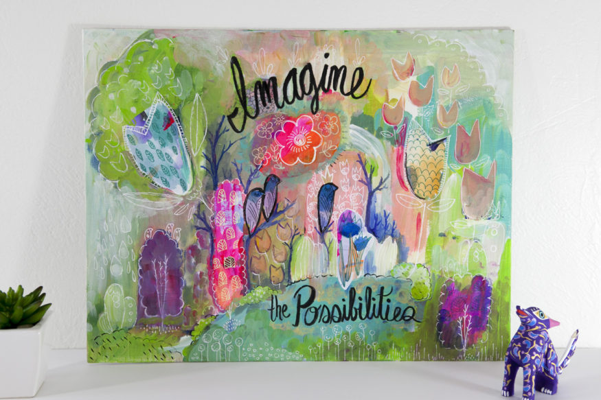 Imagine The Possibilities Colorful Magic Woodland Childrens Room Art Decor