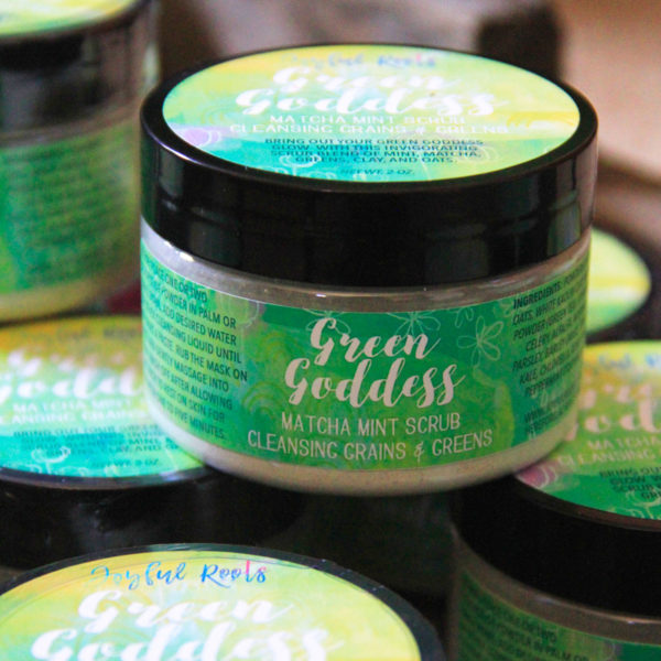 green goddess mint matcha scrub gentle effective skincare all natural