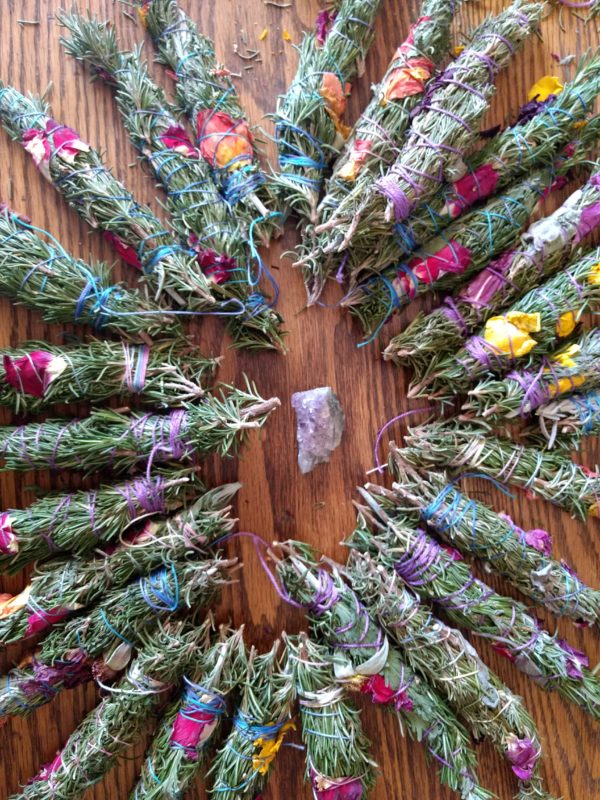 Rosemary, Sage, and Rose Smudge Bundles, Smudge Sticks, Sacred Ceremony, Ritual Cleansing, Purification, Spiritual Gift, Smudging Herbs