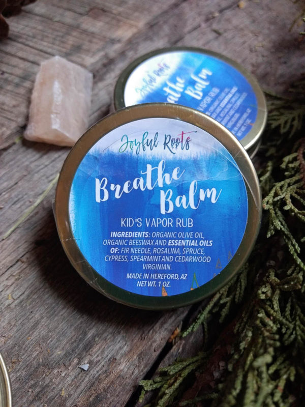 Kids Breath Balm Natural Vapor Rub Essential Oils Cypress, Fir, Cedarwood