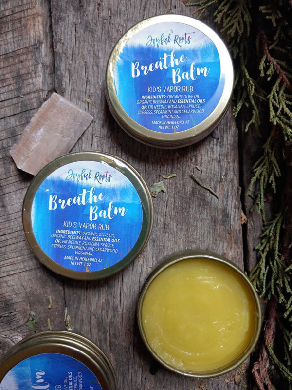 Kids Breath Balm Natural Vapor Rub Essential Oils Cypress, Fir, Cedarwood