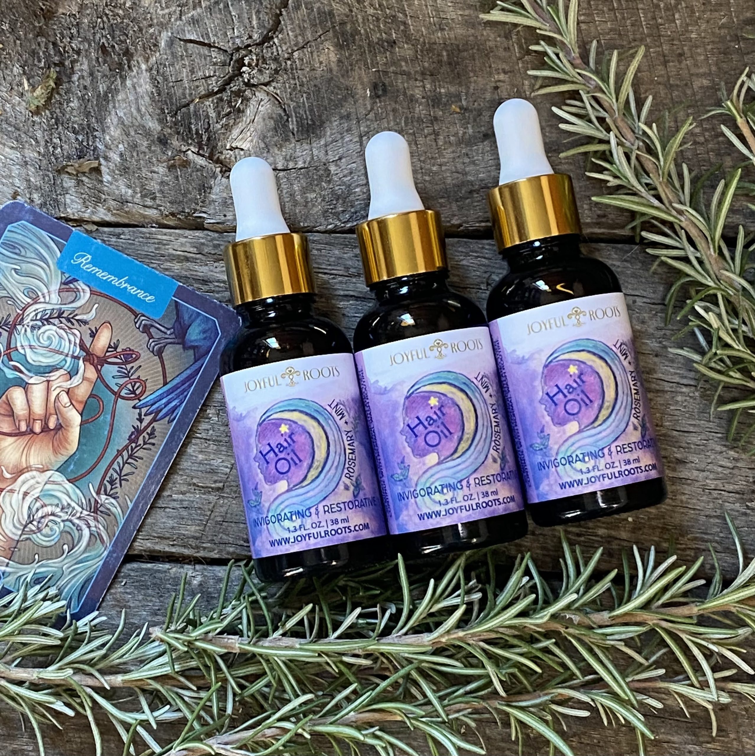 Rosemary + Mint Invigorating Hair Oil  Joyful Roots - Botanical Wellness +  Creative Alchemy