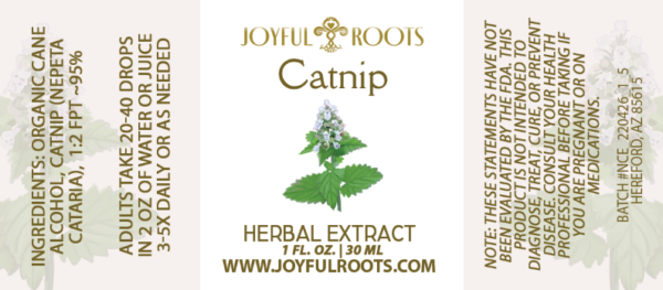 Catnip Tincture Label