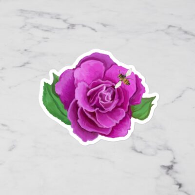 Rose and Bee - Bubble-free stickers