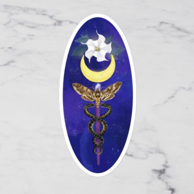 Moonflower Caduceus - Bubble-free stickers